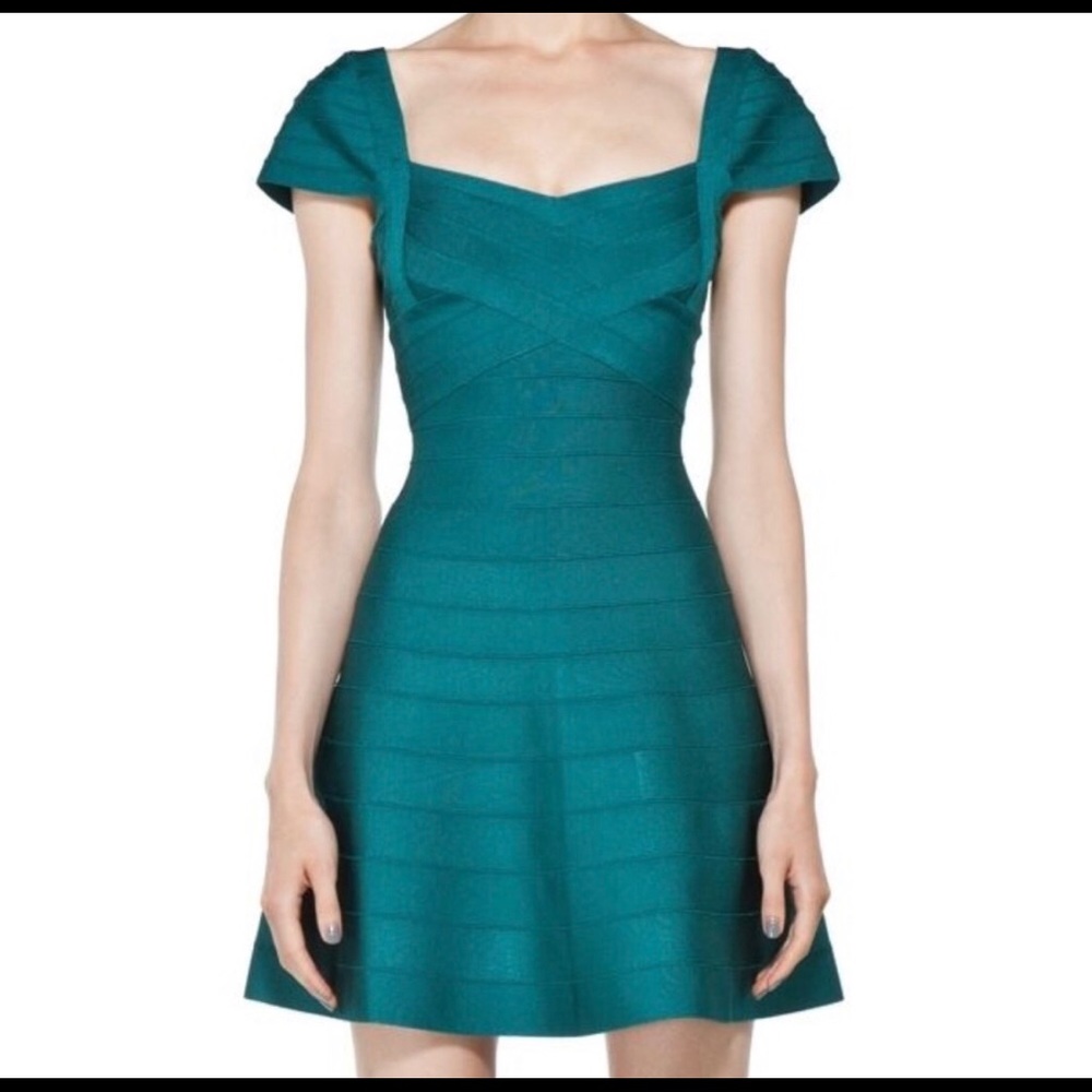 HERVER LEGER Signature Laika Dress Deep Teal